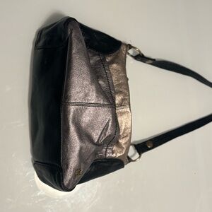 Metallic and Black Shoulder Bag